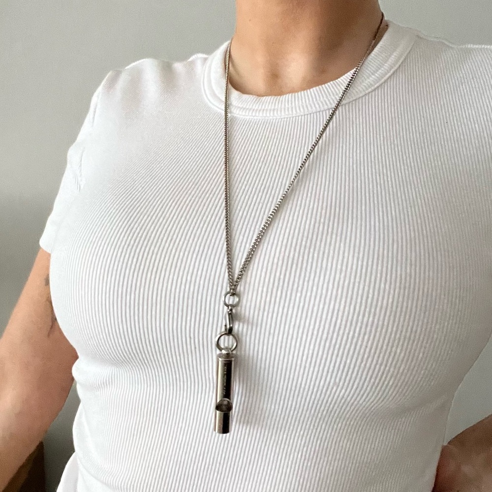 In Gold We Trust Paris Silver Whistle Necklace